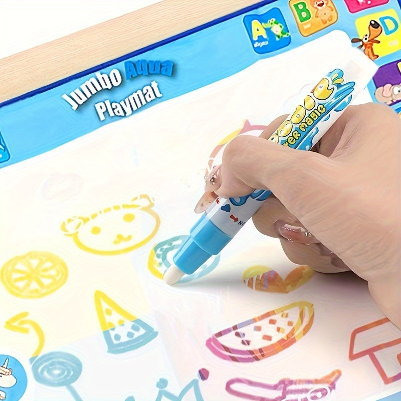 Large Reusable Water Drawing Mat for Kids and Families, Vibrant Doodle Surface, 3+ Age