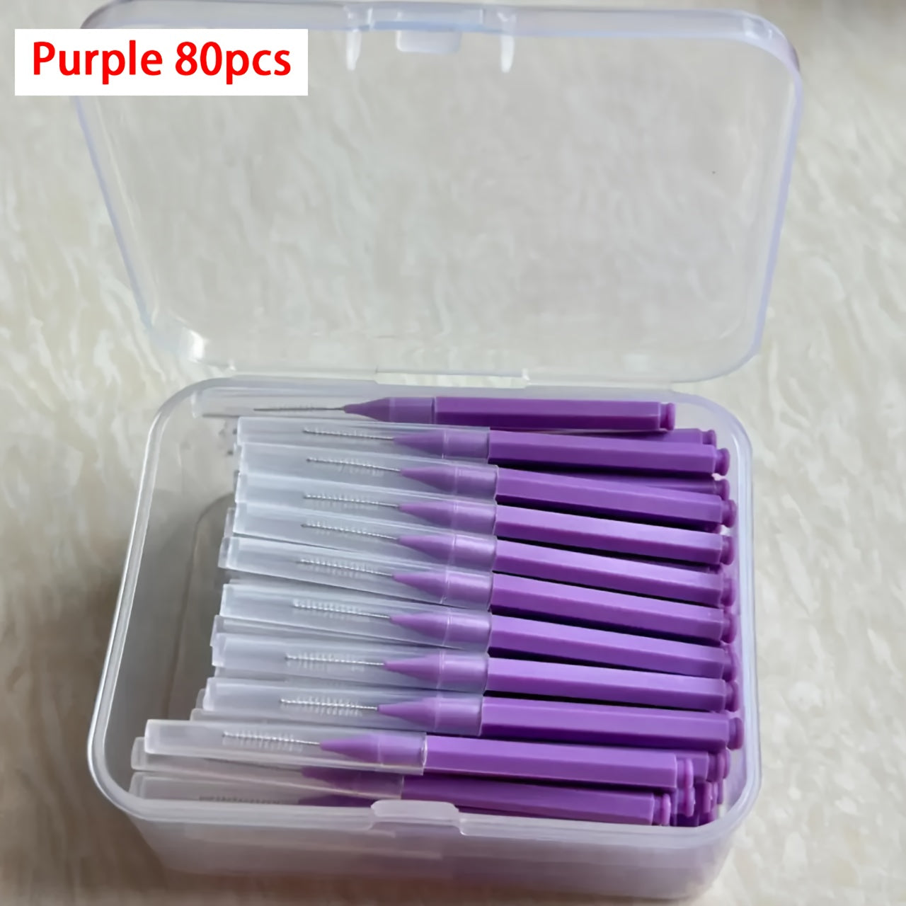 80 dona interdental cho'tkalar tishlarni tozalash uchun mikrotoʻqimalik sochlar bilan tartar olib tashlash