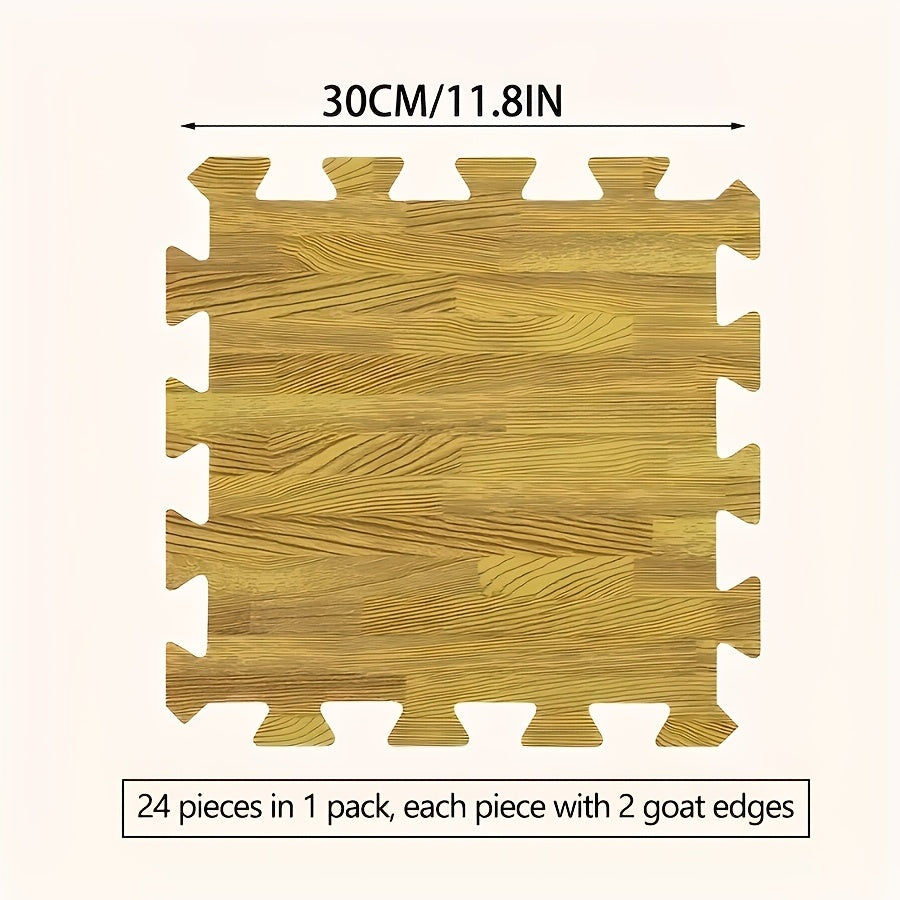 Wood Grain Interlocking Floor Tiles EVA PE Foam Puzzle Carpet 30x30cm Indoor Mat