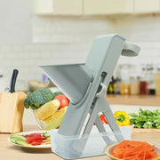Vertical Mandoline Slicer with 3 Blades, Adjustable Thickness, Storage Container