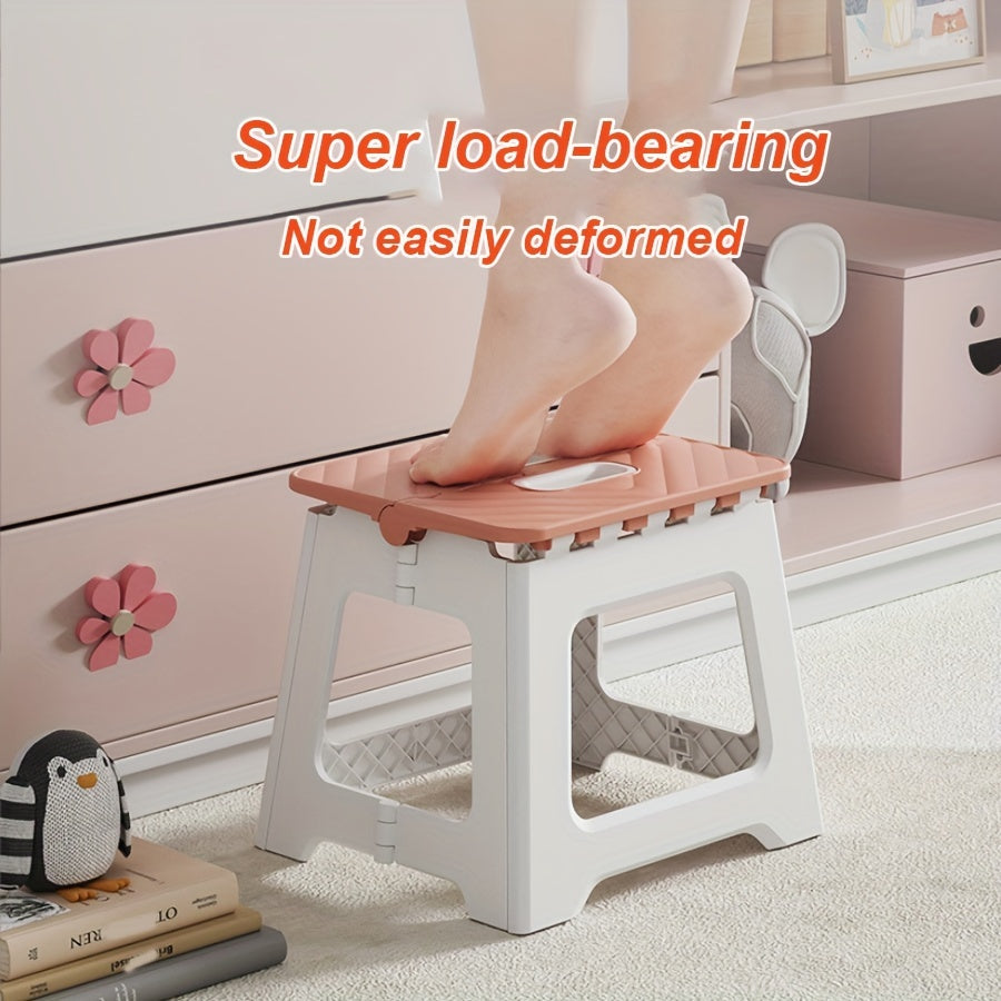 Taburete de plástico plegable de una pieza para uso exterior, asiento portátil y resistente para adultos