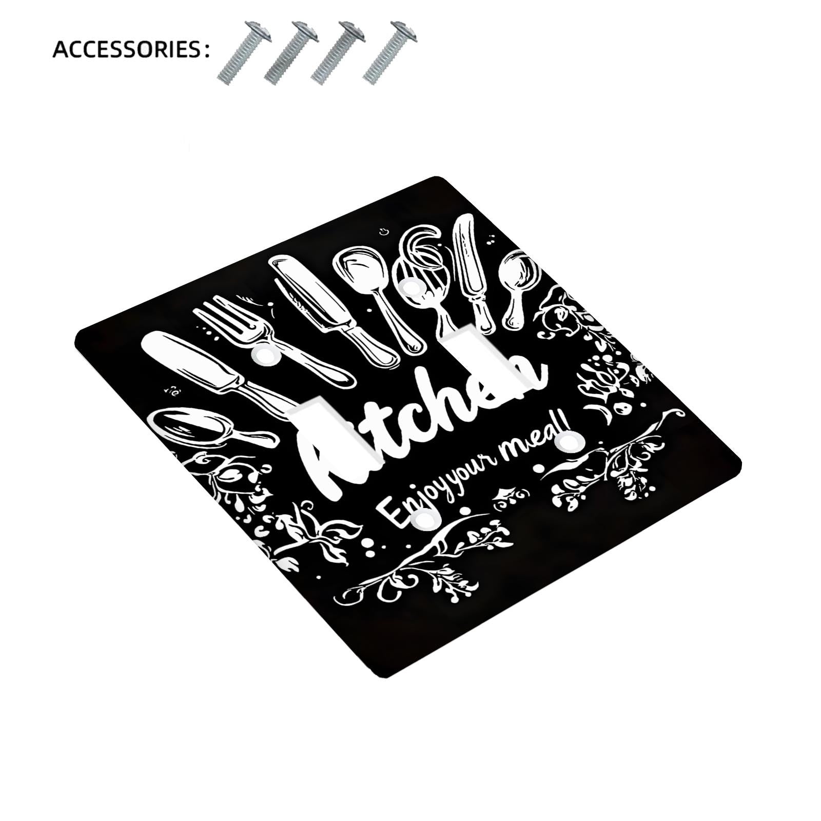 Cubierta decorativa para interruptor de pared con forma de cuchillo y tenedor, cubierta de plástico para enchufe, decoración para cocina, hogar y oficina