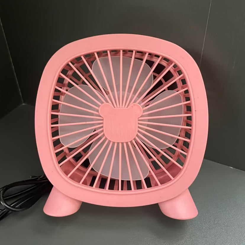 USB-Powered Desktop Mini Fan in White Green Pink for Office Dorm Home Use