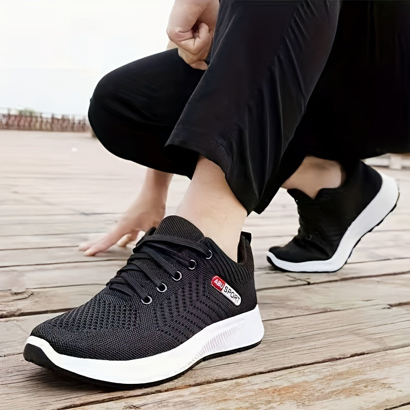 Men's Casual Sports Sneakers Fabric Upper PVC Sole PU Insole Round Toe Lace-Up Lightweight