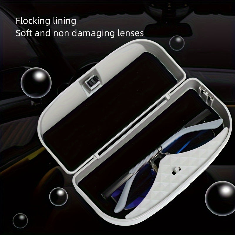 Porta gafas magnética universal para visera de coche, clip de almacenamiento negro