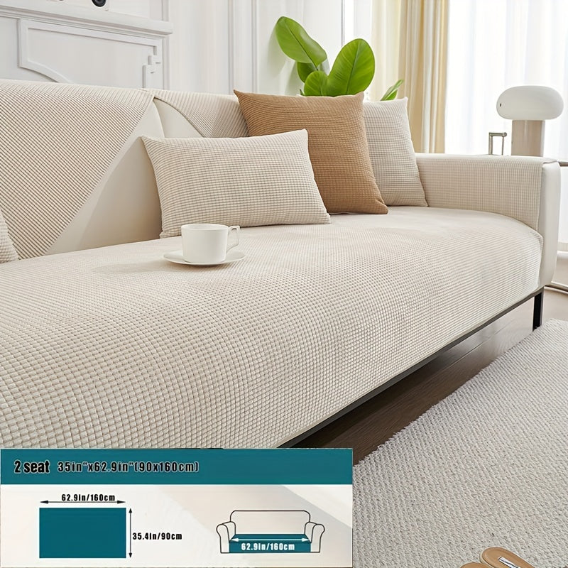 Water-Resistant Non-Slip Velvet Sofa Cover for Armchairs, Loveseats, and Sectionals