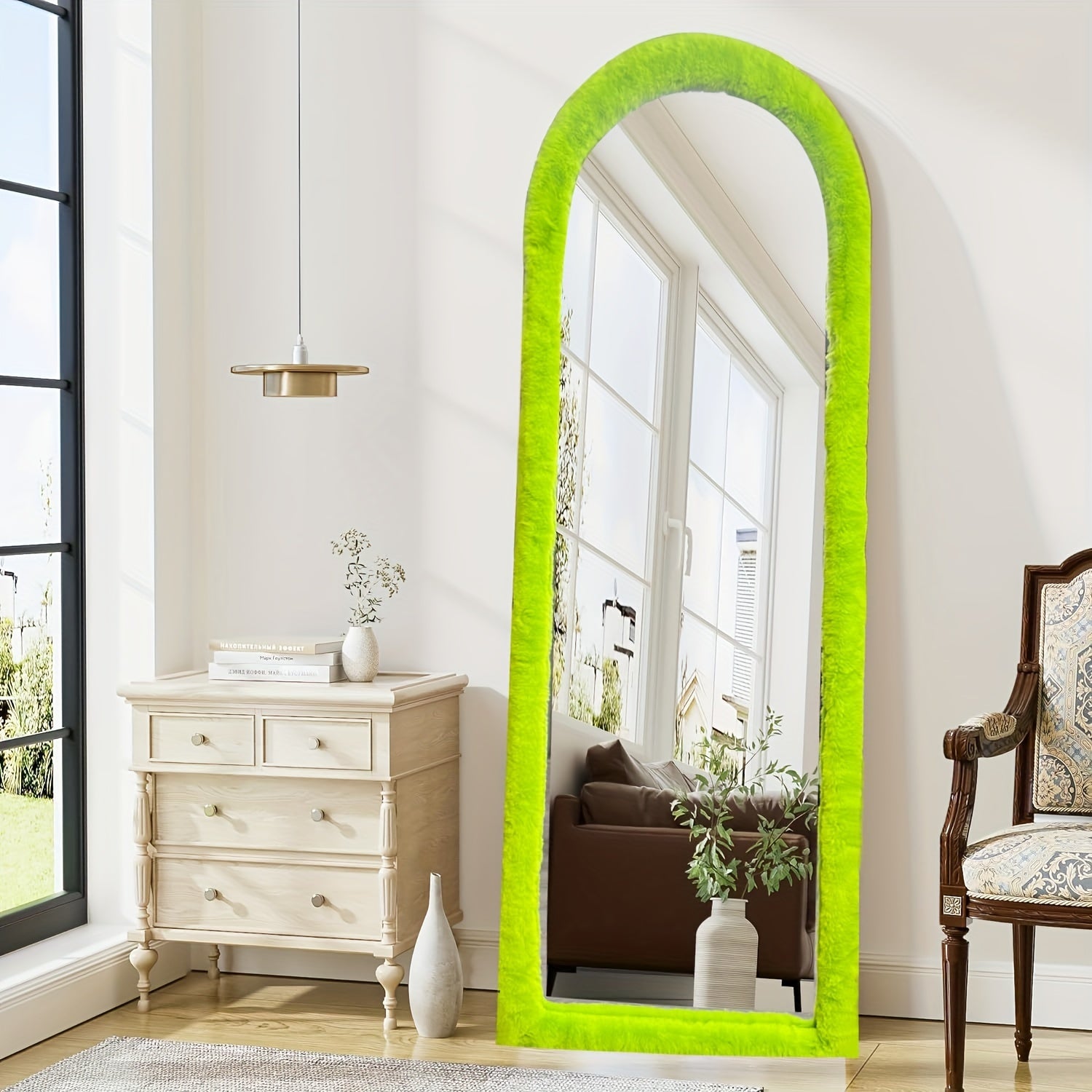 Ultra-Soft Mirror Cover for 162.56cm x 53.34cm Mirrors Non-Slip Fluffy Gift for Girls