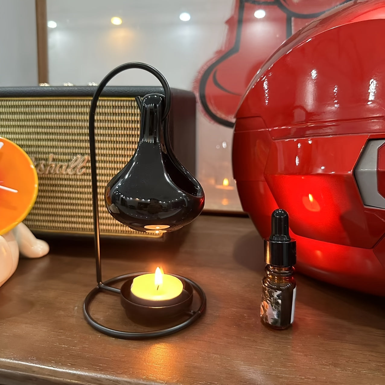 Металлический подвесной аромалампа для ароматерапии черного и белого цвета для украшения гостиной и спальни