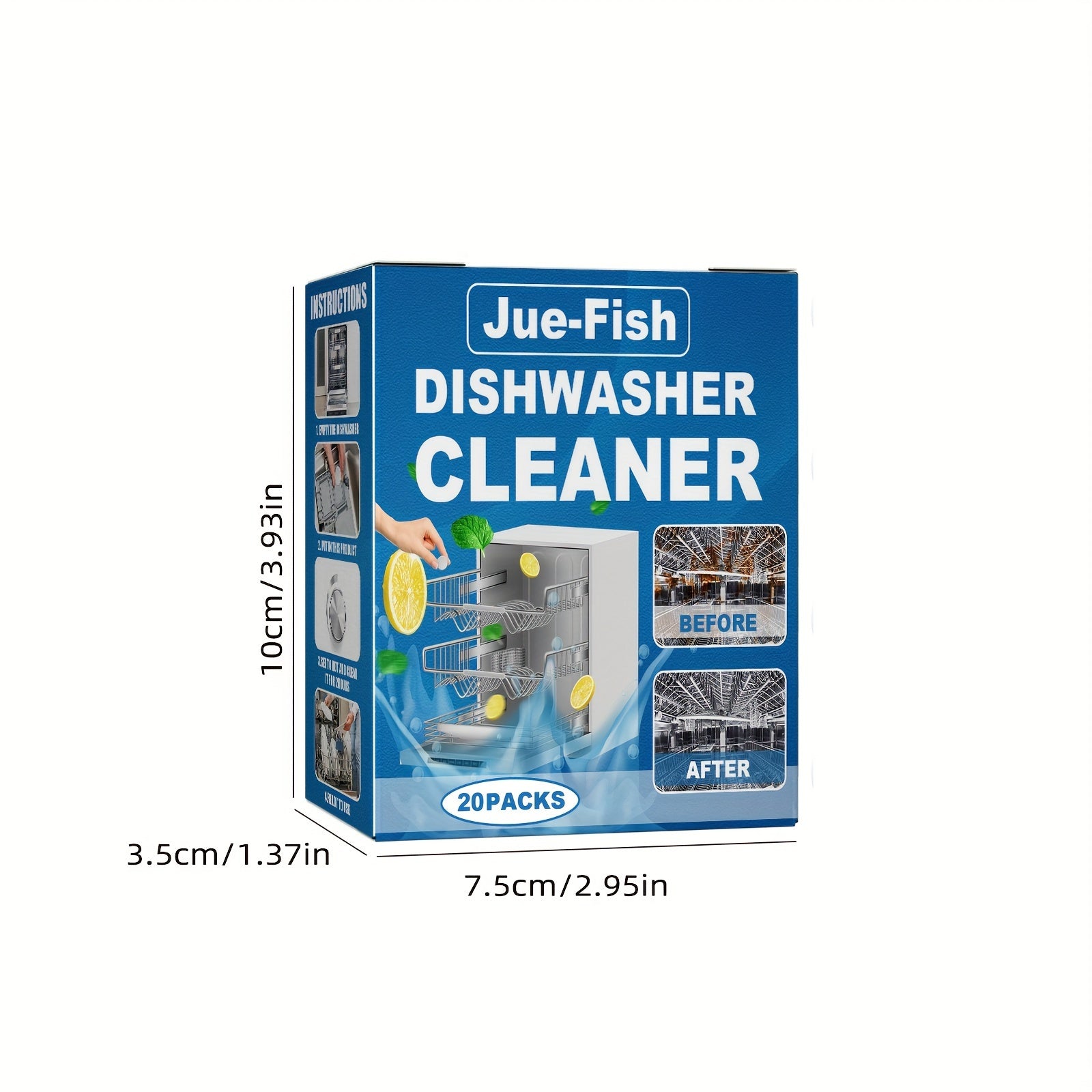20 Pieces Dishwasher Cleaning Tablets for RV Kitchen Stain and Scale Removal
