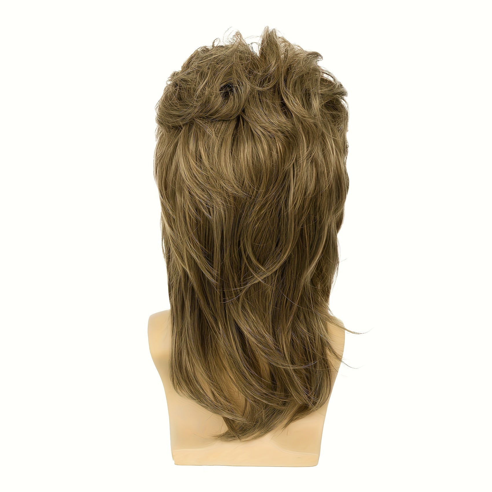 Костюмная парик для Хэллоуина в стиле 70-х 80-х годов для мужчин - синтетический парик-муллет для праздничного наряда - 50,8 см