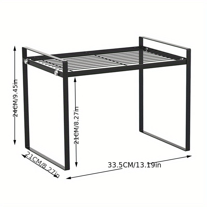 Estante de almacenamiento de cocina de metal con 2 niveles, organizador de armario ahorrador de espacio para productos secos