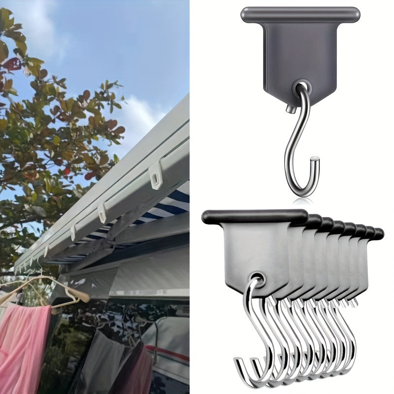 12/24PCS RV Awning Hooks Set Camping Light Hangers S-Shaped Indoor Outdoor