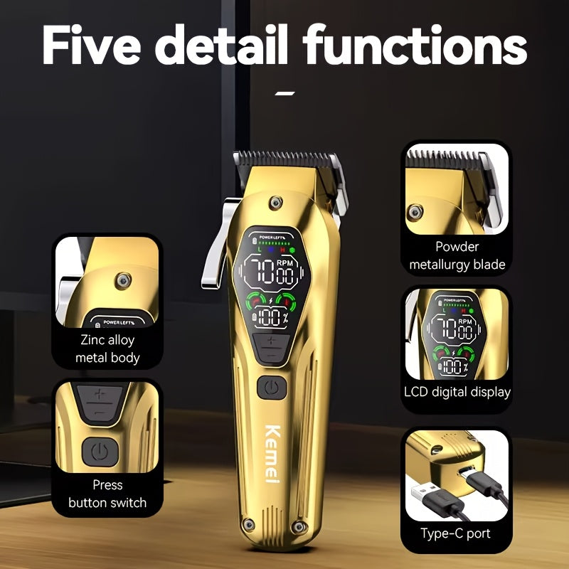 Профессиональный набор для стрижки волос с возвратно-поступательной бритвой, масляной головкой машинки для стрижки и большой дисплейной машинкой для стрижки, отличный подарок.