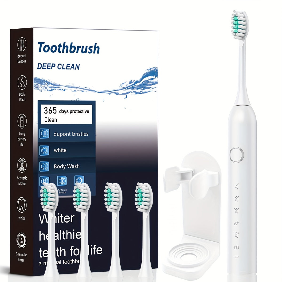 Rechargeable Electric Toothbrush for Adults Deep Clean 6 Modes USB Charging
