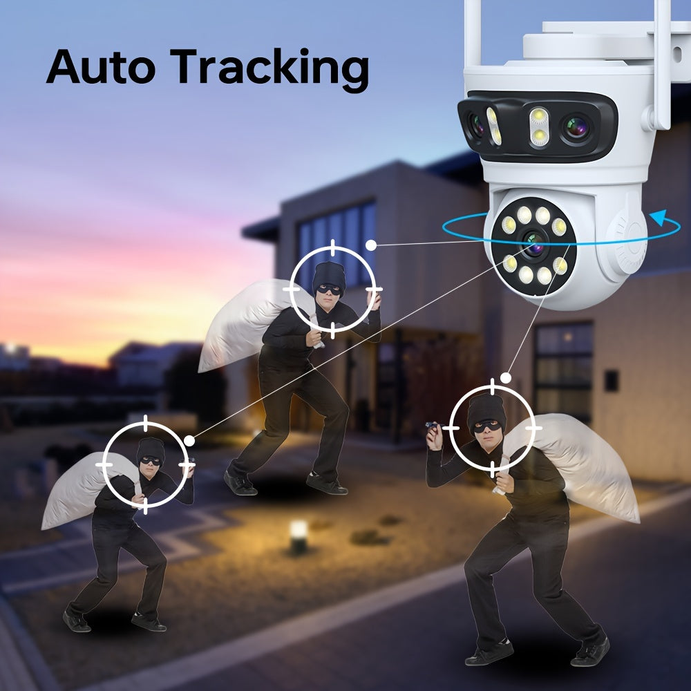 Outdoor Wireless Security Camera with Color Night Vision and Auto Tracking