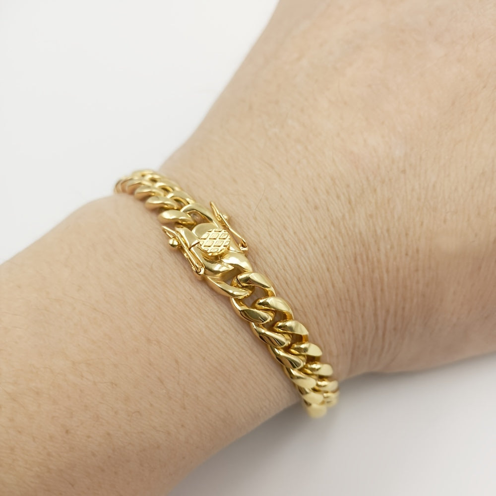 Stainless Steel Hip Hop Link Chain Jewelry Set for Men Choker Necklace and Bracelet