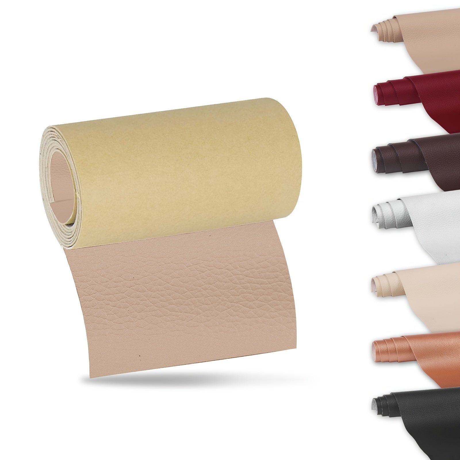 O'z-o'zidan yopishadigan charm ta'mirlash lenti, aralash ranglar, 7.62x152.4cm, mebel, avtomobil o'rindiqlari uchun