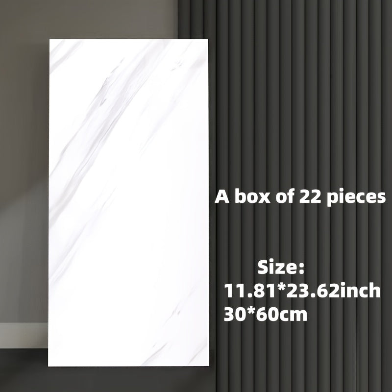 3D Marble Look Self-Adhesive PVC Wall Tiles Glossy Finish Bohemian Style for Home Decor