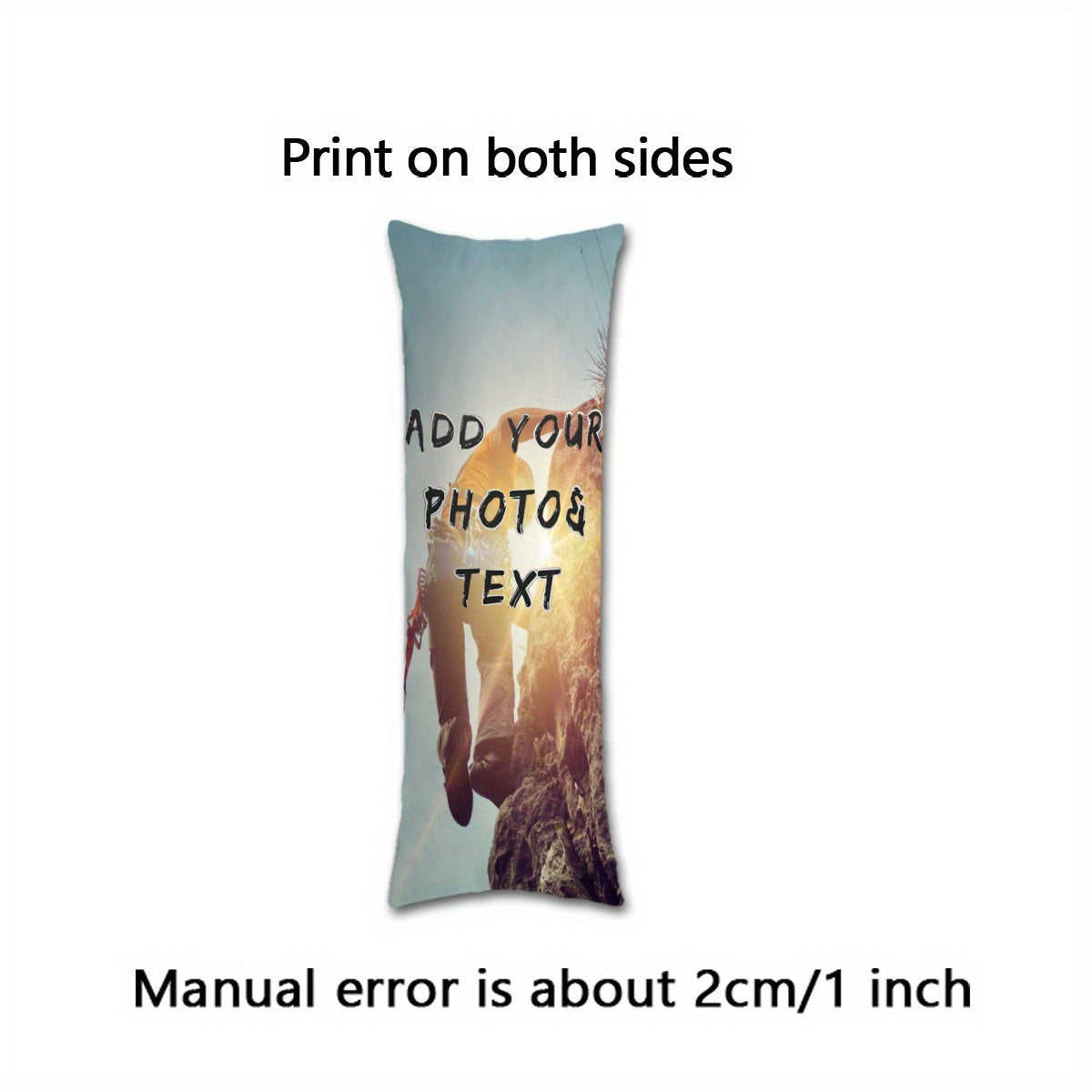 Personalized Long Body Pillowcase 20x54 Inches Custom Photo or Text Soft Cover