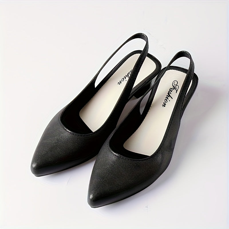 Women's Black Glitter Loafers Pointed Toe Flats with Ankle Strap