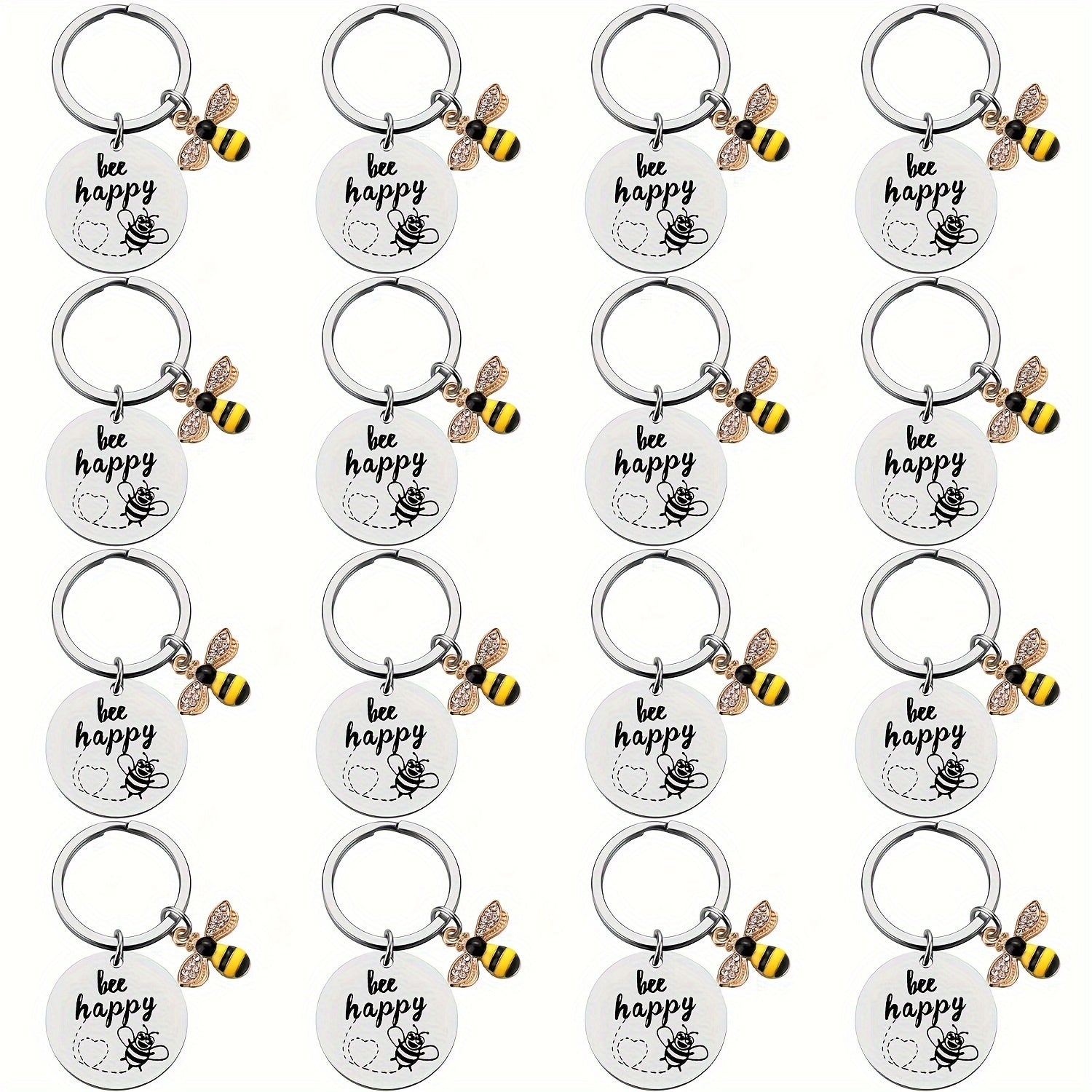 Juego de 16 llaveros de abeja para hombres, regalos para compañeros de trabajo, agradecimiento y despedida