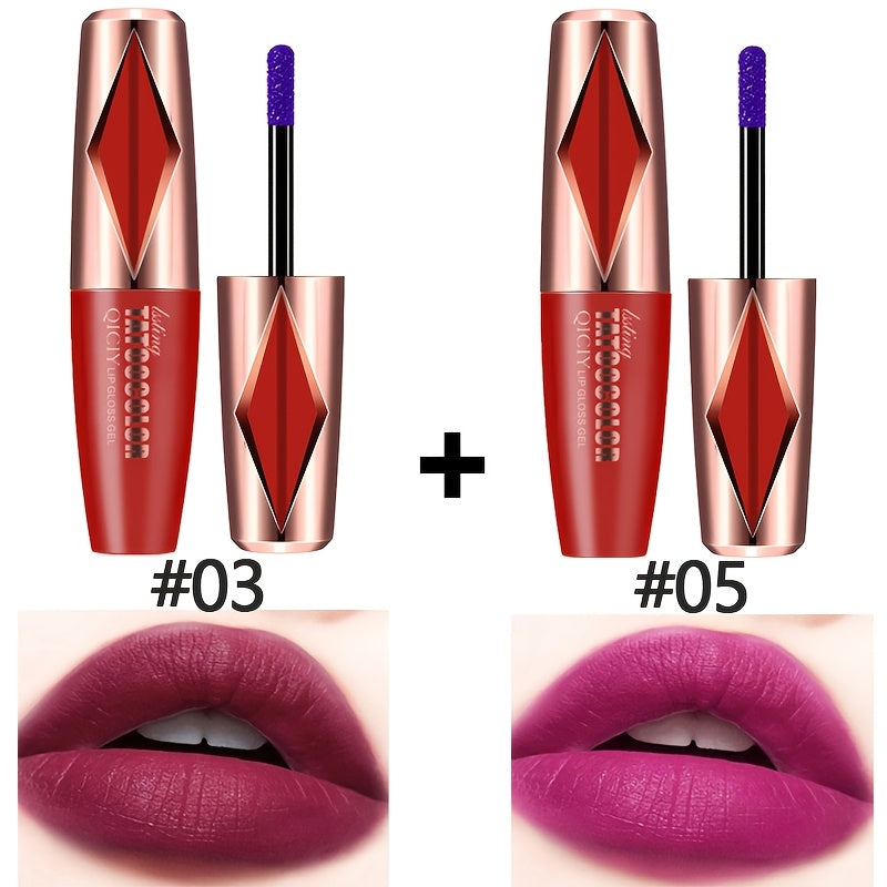 Brillo de labios de larga duración, resistente al agua, acabado natural, 5 colores para todo tipo de piel