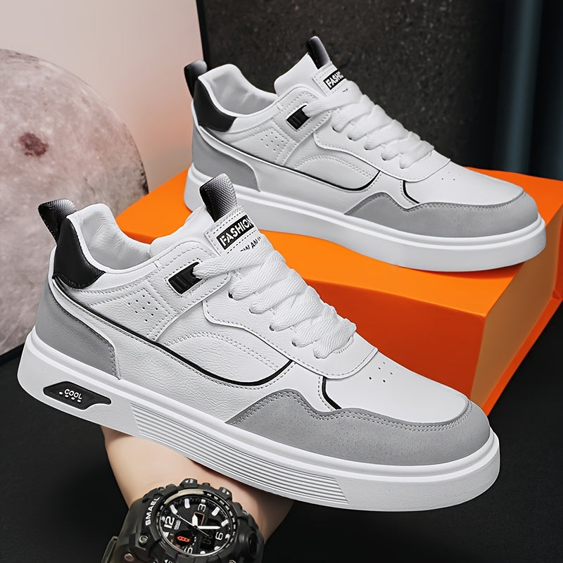 Men's Solid Color Low Top Sneakers Casual Sports Streetwear Fabric Upper PVC Sole Round Toe