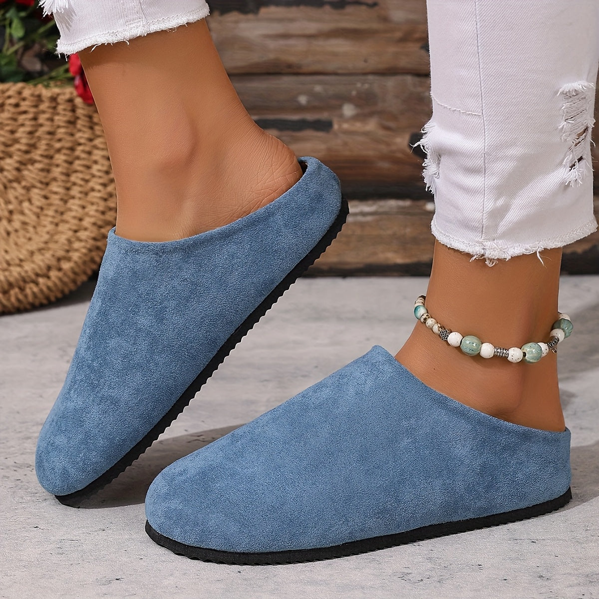 Women's Retro Mules Slip-On Flats EVA Casual Shoes Comfortable Lightweight