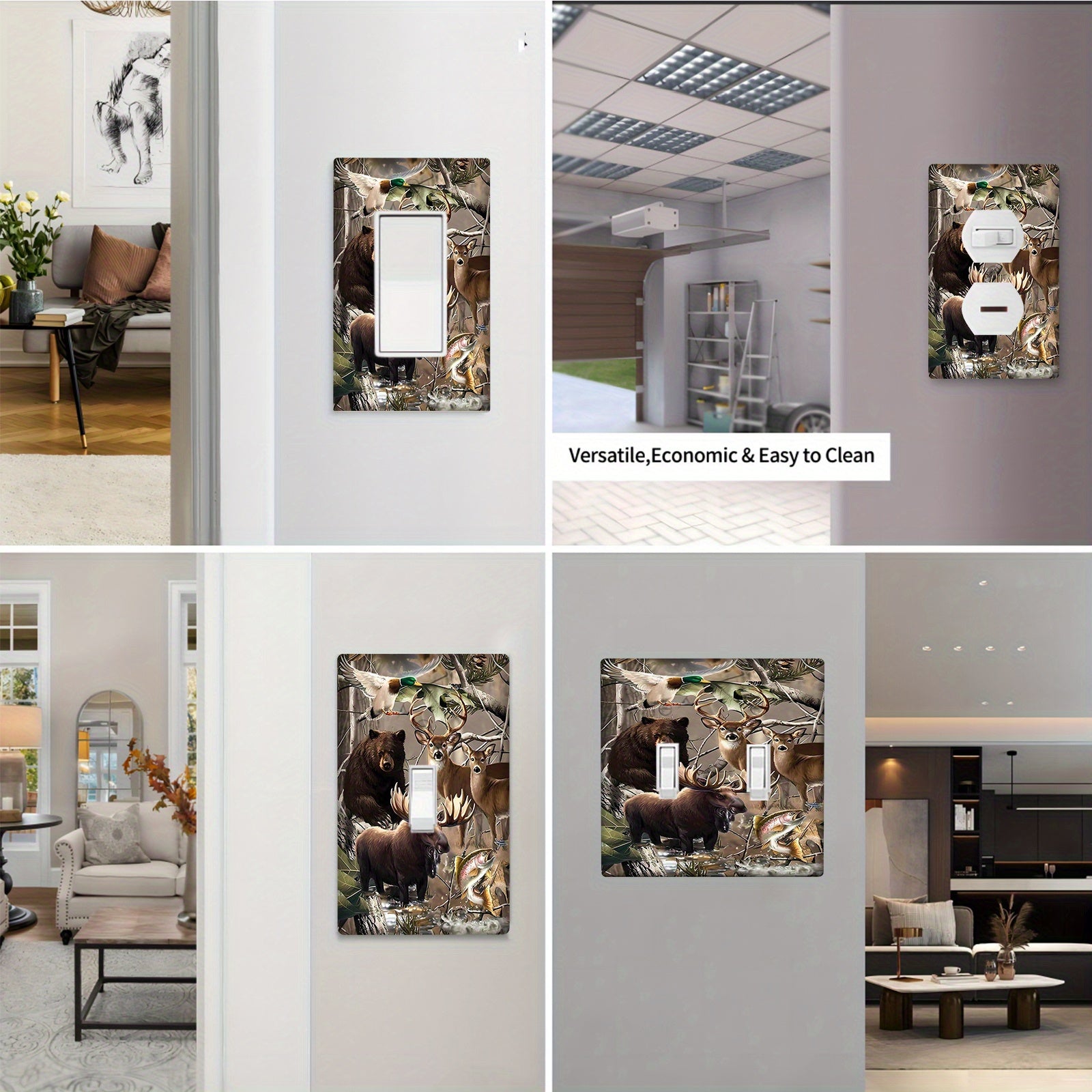 Cubierta de interruptor de luz de ciervo, de policarbonato irrompible, para uso en interiores y exteriores
