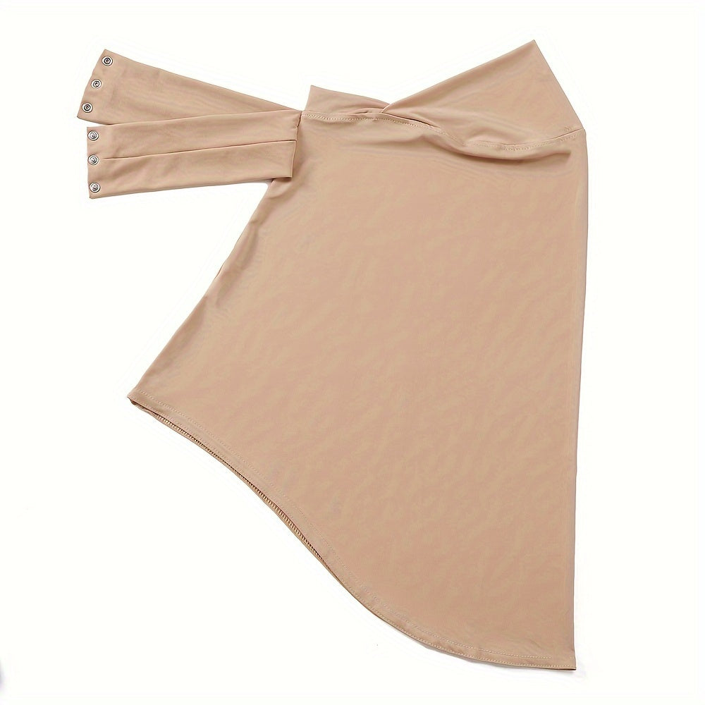 Women's Quick Dry Sports Hijab with Tie Band and Button Closure for Fitness Outdoor Activities