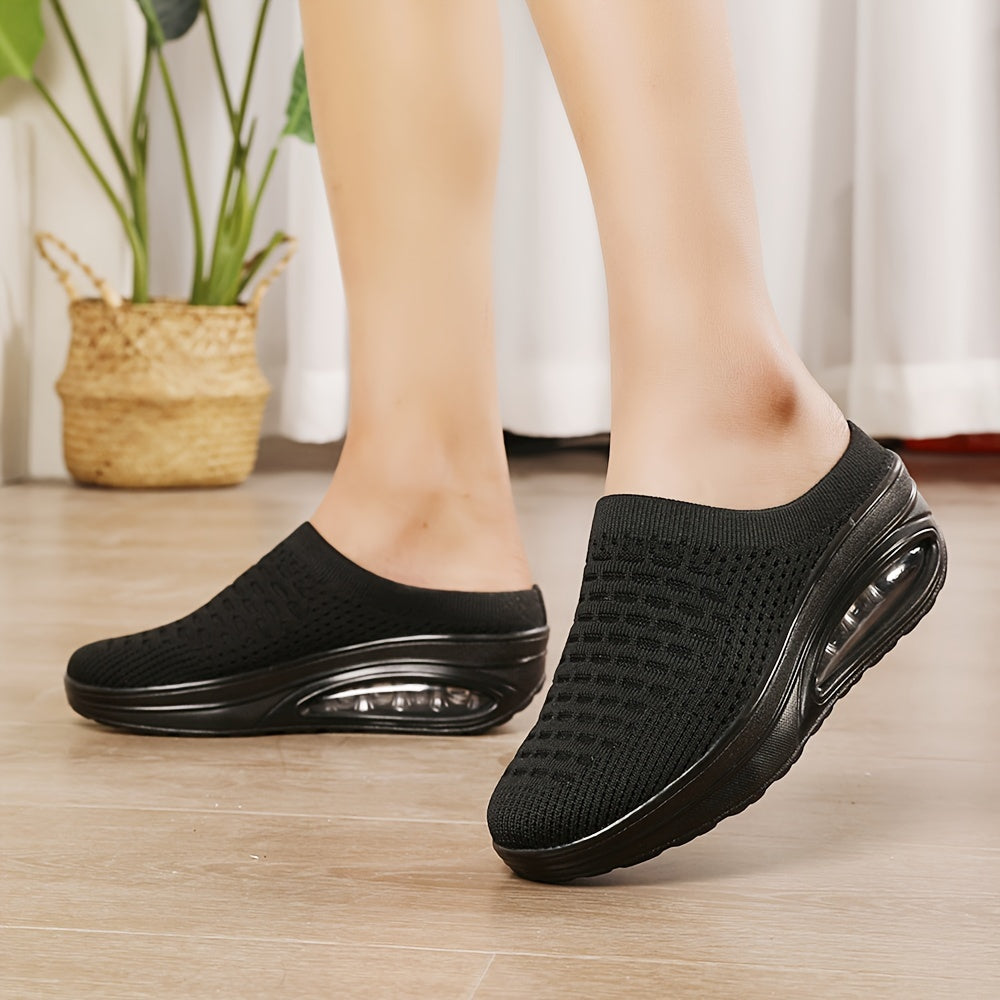 Women's Summer Casual Slip-On Mesh Open-Toe Slippers with Cushioned Sole