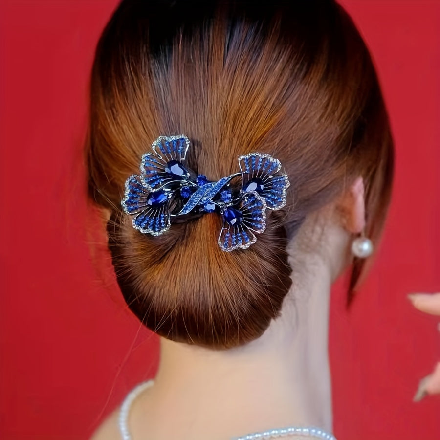 Stylish Retro Ginkgo Leaf Hair Bun Maker for Women Alloy Hair Accessory for Textured Hair