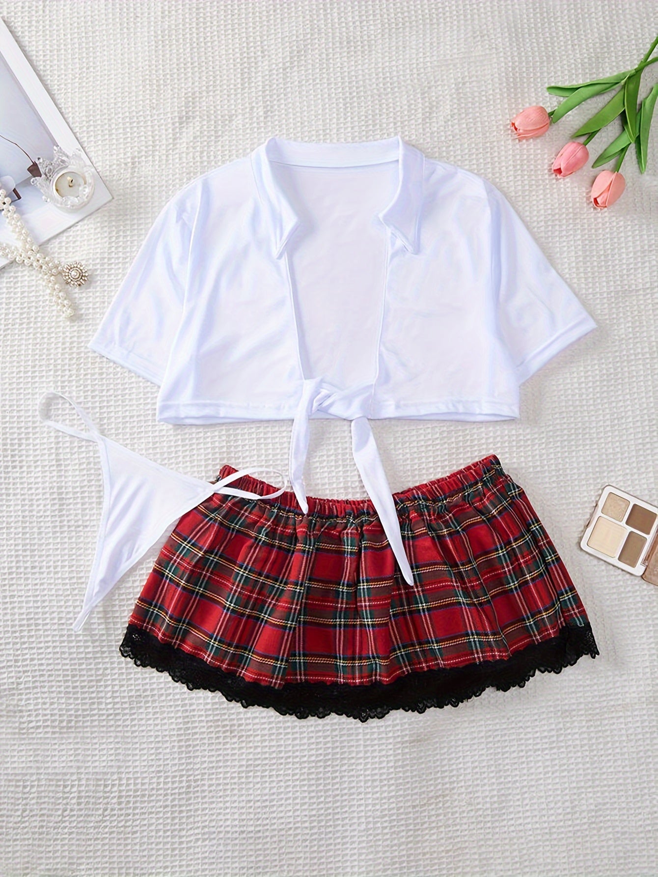 Women's Plaid Waist Cosplay Costume for Seductive Dress