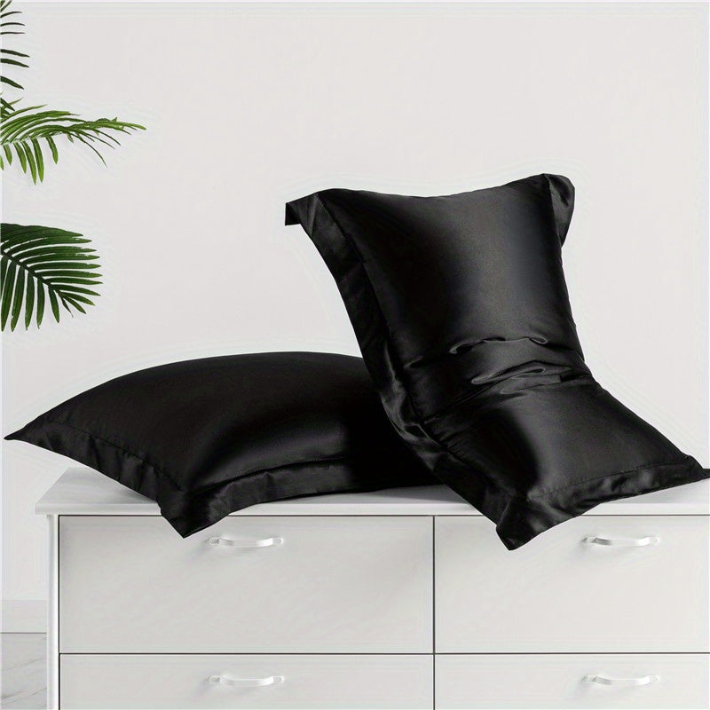 Luxurious Satin Pillowcase with Envelope Closure, Breathable Polyester, Solid Color