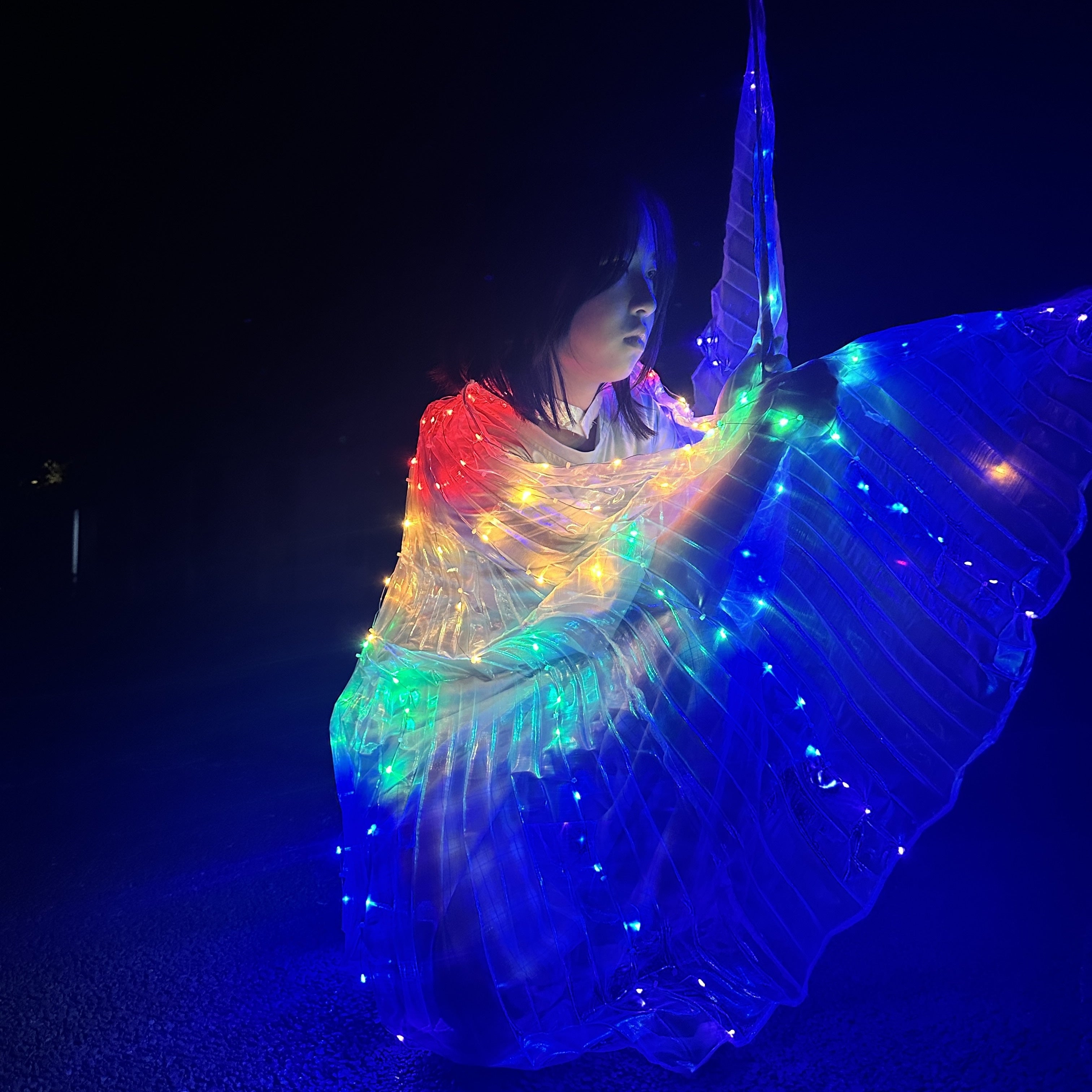 Светящиеся крылья бабочки LED из полиэстера для выступлений на belly dance