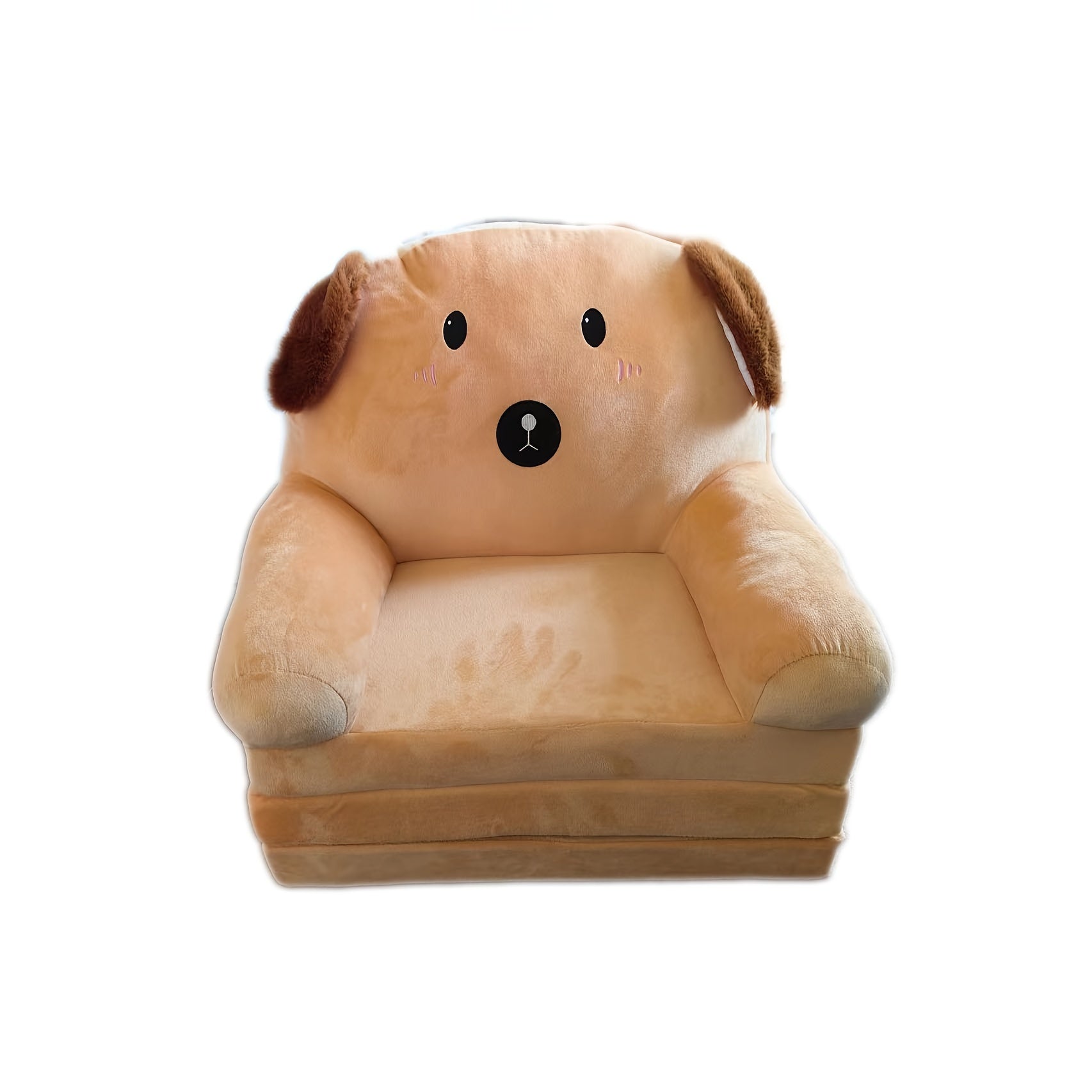 Foldable Kids Sofa Chair with Pillow Gray Cozy Recliner Lounge Seat