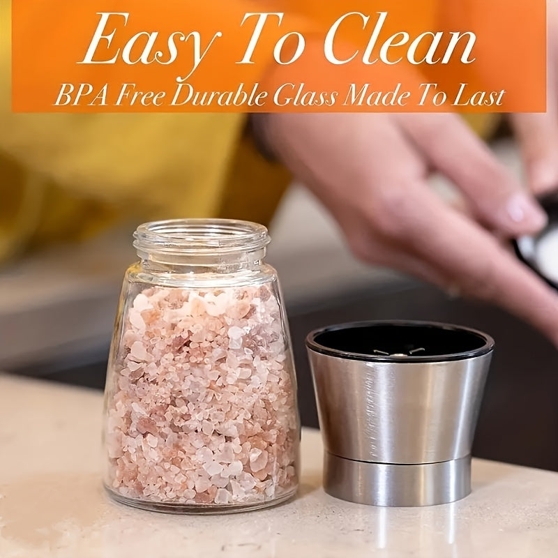 Manual Spice Crusher for Home and Outdoors, Stainless Steel Pepper Grinder with Adjustable Ceramic Core