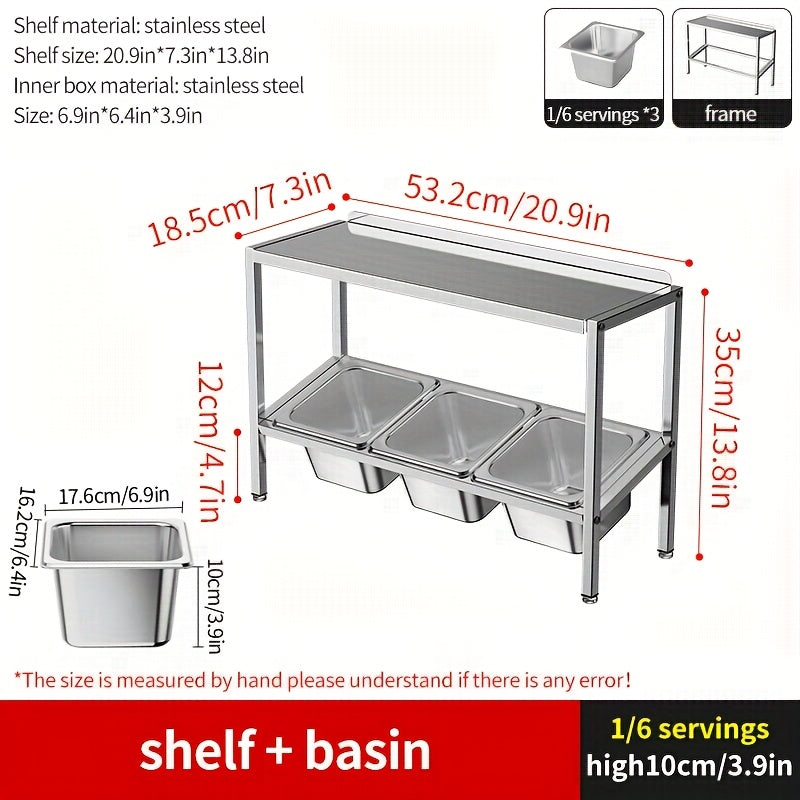 Stainless Steel 3-Tier Kitchen Organizer with Lids for Spices Fruits Storage