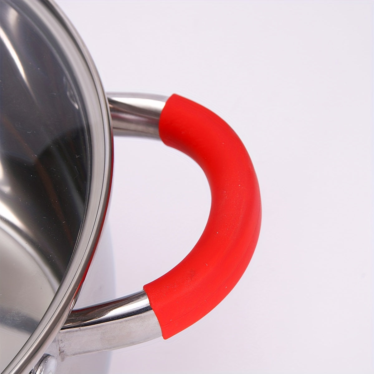 Stainless Steel Saucepan Set Non-Stick Cookware for Soup Stews with Silicone Handles