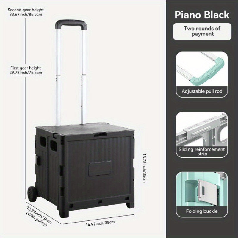 Plastic Small Storage Cart Foldable Portable Organizer for Home Car Kitchen Bedroom