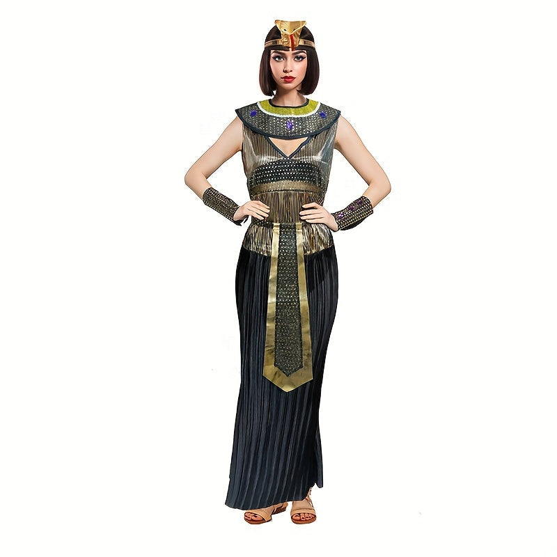 Women's Egyptian Cleopatra Costume Set with Accessories for Halloween and Carnival