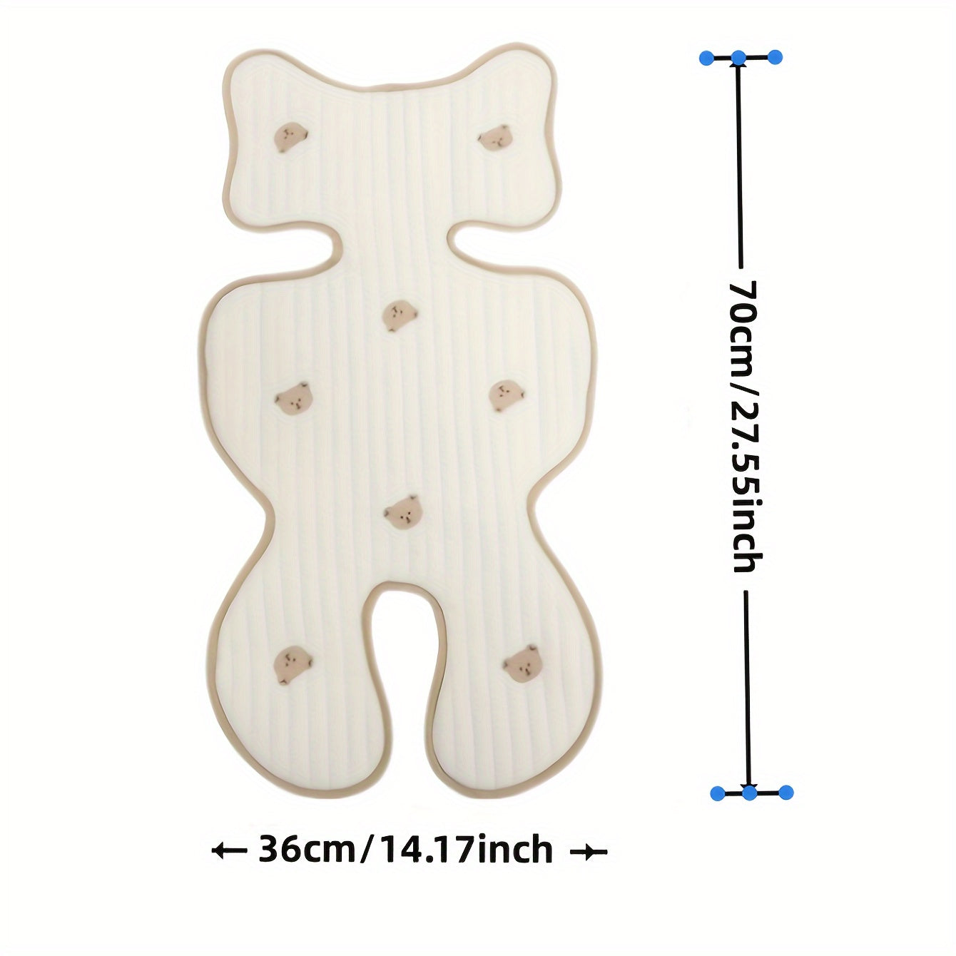 All Seasons Baby Stroller Cushion Breathable Cotton Embroidered Lightweight