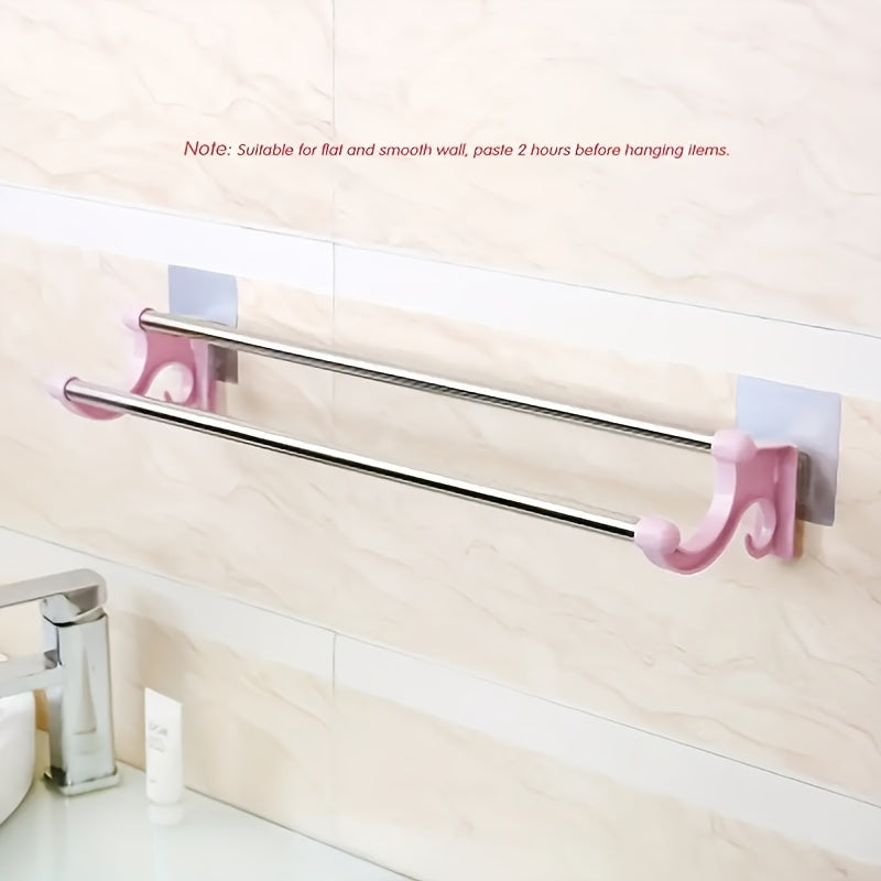 Stainless Steel Double Towel Bar Bathroom Organization