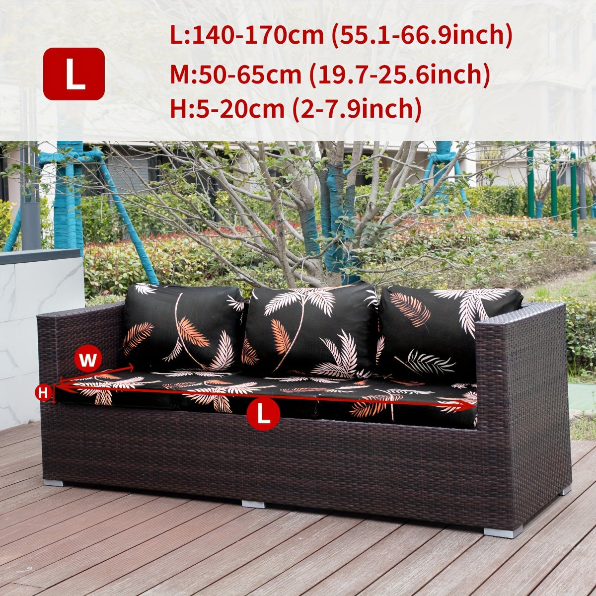 Набор чехлов для подушек для уличного дивана с богемским принтом животных, листьев и цветов