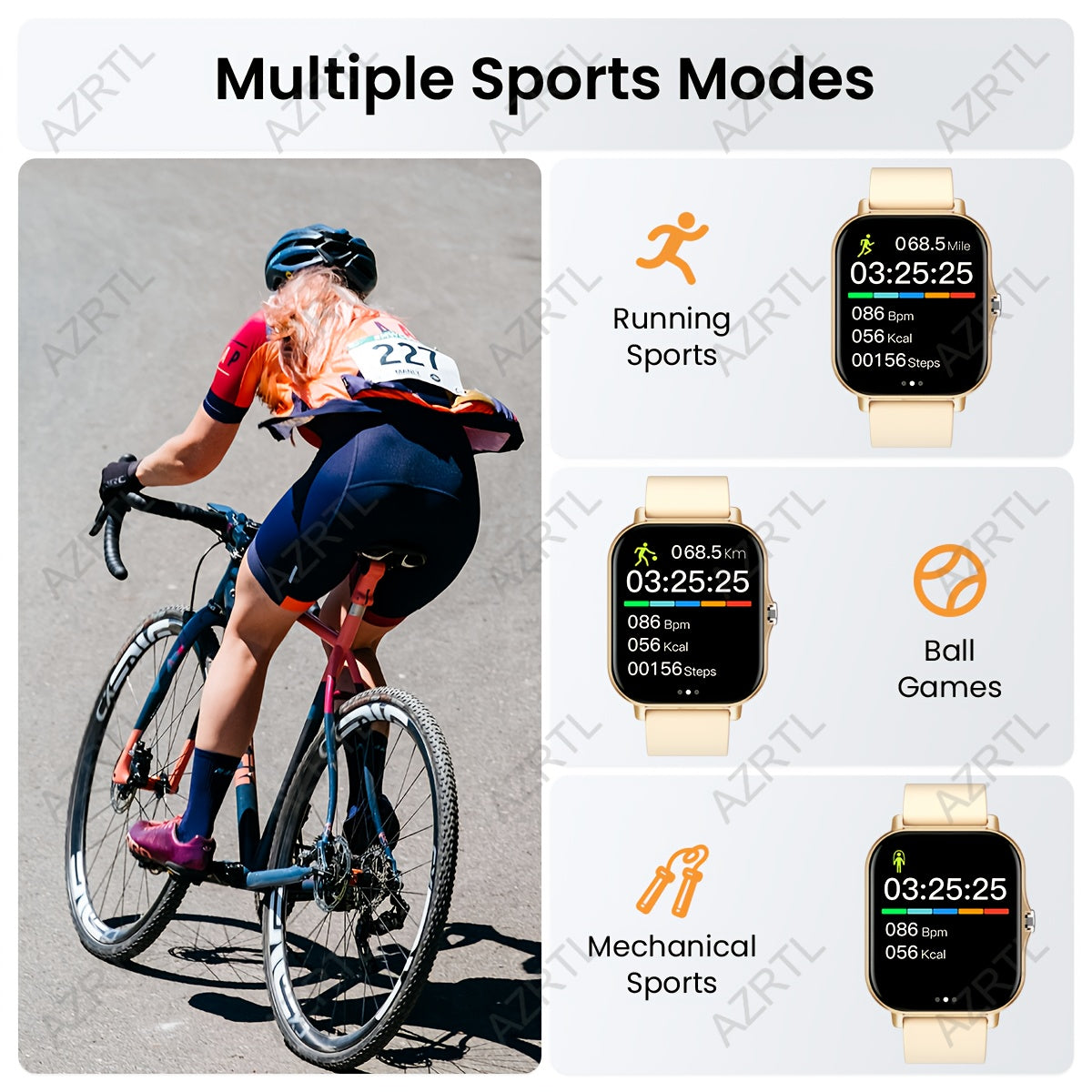 Full Touch Screen Smartwatch with Customizable Dial Fitness Tracker Music Player Multiple Sports Modes