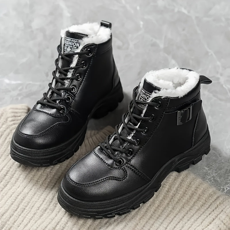 Women's Winter Short Boots Soft Lined Ankle Booties Thick Sole Warm Boots