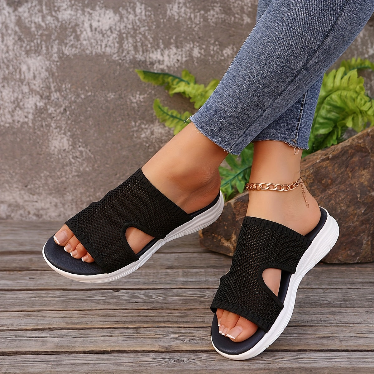 Women's Summer Slip-On Slippers Comfortable Beach Casual Shoes