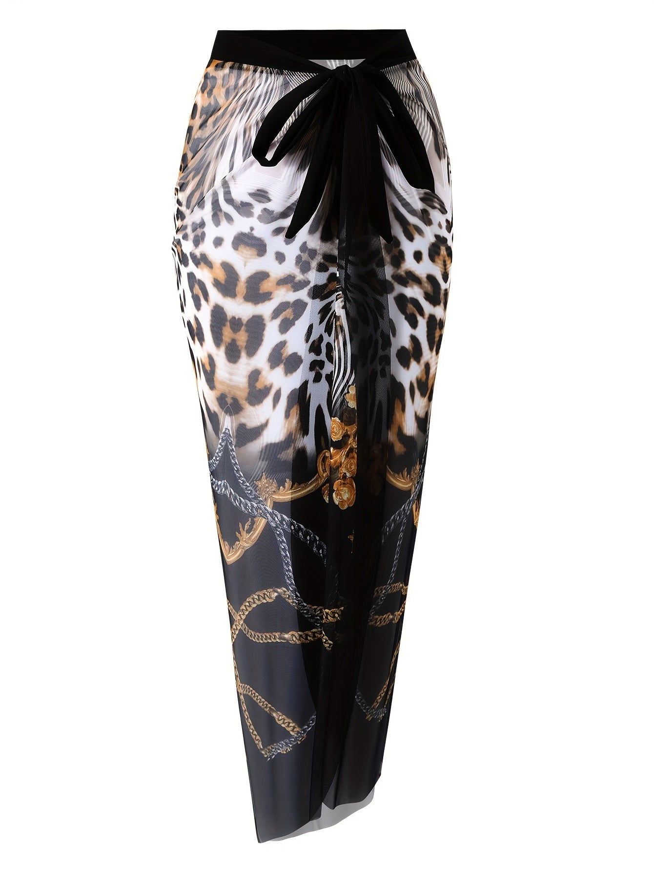 Leopard Print Body Suit Set with Twist Design and Deep V Neck for Women