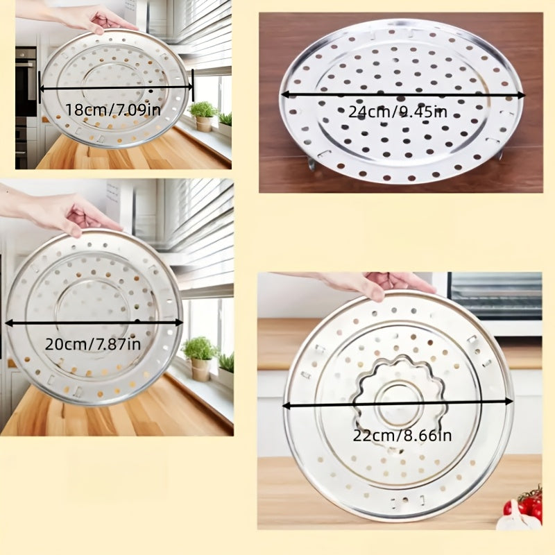 Rejillas de acero inoxidable para vapor para mantou, huevos y más, compatible con ollas de 18-24 cm