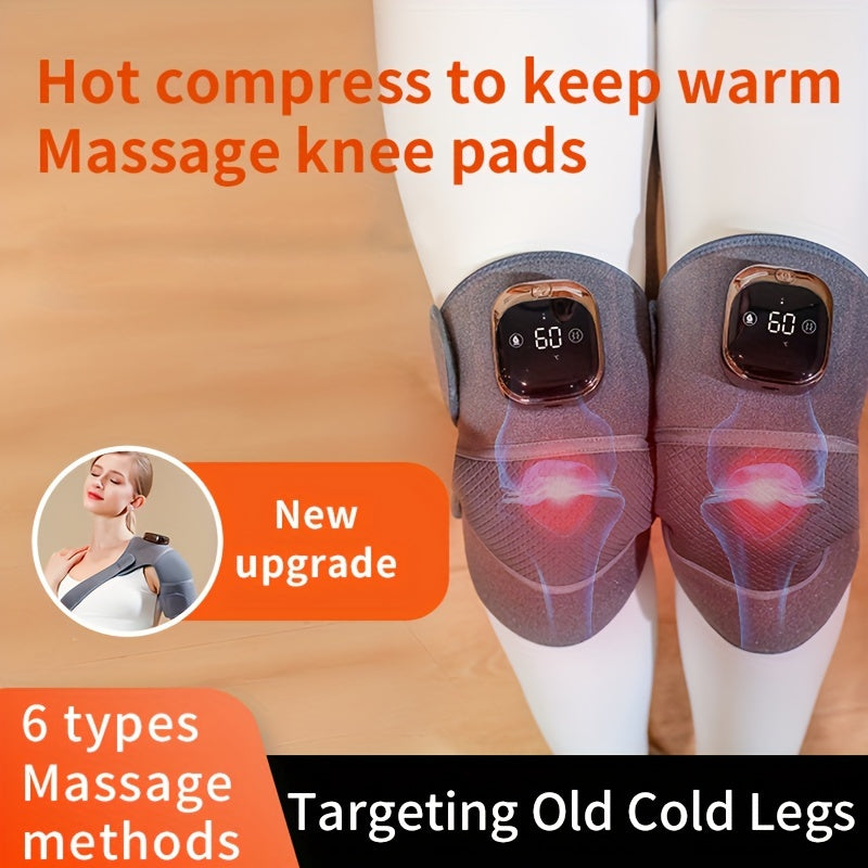 Wireless Knee Massager with Vibration and Heat for Legs, Elbows, Shoulders